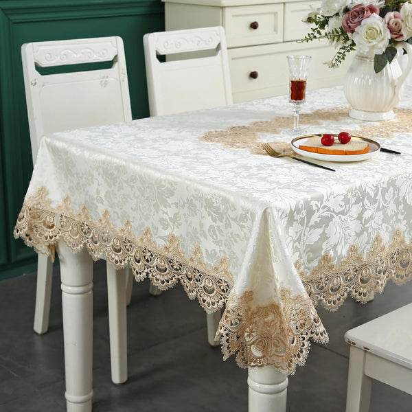 ZHUIDUSI Fabric Tablecloth Lace Outdoor Table Cloth Rectangle Table Farmhouse Picnic TableCover for