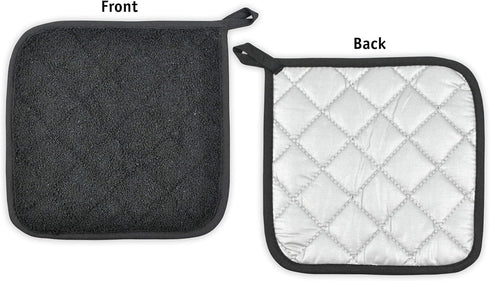 DII Basic Terry Collection Quilted Potholder, 100% Cotton, Wine, 3 Piece