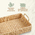 Set 2 of Rectangular Wicker Trays with Handles - Decorative Trays for Coffee Table, Ottoman, Dining Room, Living Room