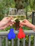 Wine Nutz, 6pcs Silicone Wine Glass Charms/Markers for Cocktails, Martinis, Rainbow Funny Gift