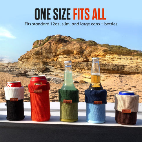 Bottle Cap 2-in-1 Cozy 12 oz, 16oz+ Can and Bottle Sleeve - Insulated Fits Cans, Bottles & Coffee Cups. Keeps Drinks