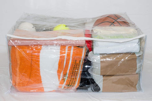 Set of 5 Clear Vinyl Zippered Storage Bags, 24 x 20 x 11 Inch