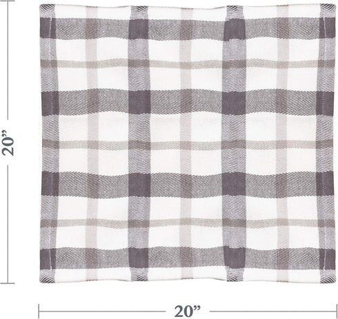 SARO LIFESTYLE Yuri Collection Cotton Napkin, Set of 4, 20", Grey