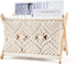 Mkono Macrame Magazine Rack Boho Storage Holder Standing Basket for Books, Newspapers,