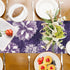 Summer 13x108 Inch Purple Dahlia Flower Spring Table Runner Purple Gray Burlap Table Runners, Floral Seasonal Coffee