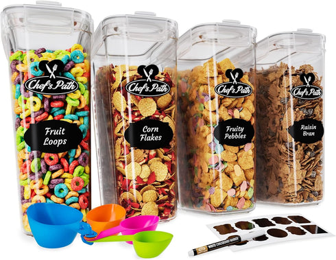Cereal Containers Storage Set Large (4L,135.2 Oz), Airtight Food Storage Containers for
