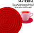 8PCS Red Handmade Cotton Round Woven Coasters - Absorbent Braided Cup Mats for Drink Home Kitchen Heat-Resistant