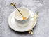 Gold Leaf Coffee Spoon Set of 6, Retro Stainless Steel Mini Cutlery, 4.7 Inch Ice-Cream Tea Stirring Spoons