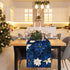 Poinsettia 13x108 Inch Winter Navy Blue Table Runner Christmas Floral Burlap Table Runners, Xmas Holiday Seasonal