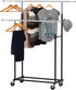 Simple Houseware Standard Double Rod Garment Rack in Black