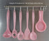 Reston Lloyd 11 inch Cooking Spoon, Heat Resistant BPA Free Melamine Utensil, Set of 6, Pink