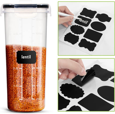 Set 4 Pack 4L(135.2 oz) Utopia Kitchen Cereal Containers Storage Airtight Food Storage Containers with Lids, BPA-Free