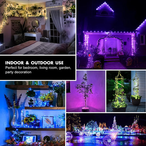 2Pack 78Ft 240LED, Battery Fairy Lights, Total Battery Operated Fairy Lights with Remote and Timer, RGB Color Changing