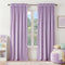 NICETOWN Lilac Purple Pom Pom Velvet Curtains 84 Inch Length for Nursery