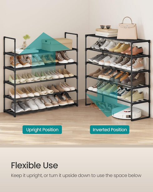 5-Tier 20-25 11.8 36.2 35.4 Inches, ULSA305BH01 SONGMICS Shoe Rack, Shoe Organizer, Metal Storage Shelf, Upright
