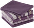 DII Assorted Woven Kitchen Set, 5 Piece - Dishtowel 18x28, Dishcloth 13x13, Eggplant
