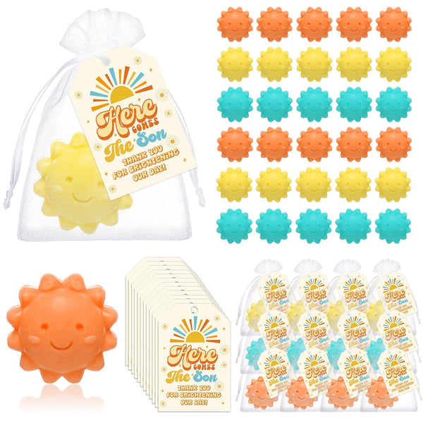 Loopeer 36 Sets Sun Soaps for Baby Shower Party Favors Mini Handmade