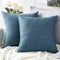 OTOSTAR Set of 2 Linen Throw Pillow Covers, 22x22 Inch Decorative Cushion Covers for Home Decor, Blue