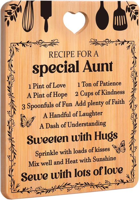 Aunt Gifts - Bamboo Cutting Board Gifts for Aunt, best aunt ever gifts, 11 * 8 inches