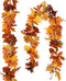 DearHouse 2 Pack Fall Maple Leaf Garland - 5.9Ft/Piece Hanging Vine Artificial Autumn Foliage for Thanksgiving, Home