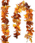 DearHouse 2 Pack Fall Maple Leaf Garland - 5.9Ft/Piece Hanging Vine Artificial Autumn Foliage for Thanksgiving, Home