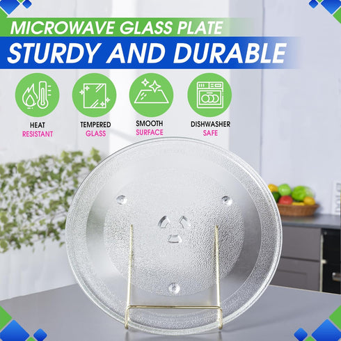 Microwave Plate Replacement 12.5” for GE WB39X10003, Samsung DE74-20015G Microwave Glass Plate - Rotating Glass