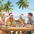 Summer Roowest Metal Christmas in July Sign Tabletop Decor Christmas Table Centerpiece Tropical Tiered Tray Decoration