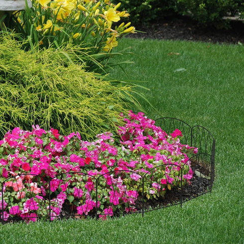YBING 10 Pack Decorative Garden Fence, 11Ft (L) x 16in (H) Rustproof Arched Metal Border for Flower Bed Landscape