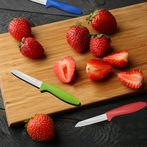 Paring Knife Set of 6 PCS, 3.5 Inch Stainless Steel Fruit & Vegetable Knives, Comfortable Multi-Color Handles