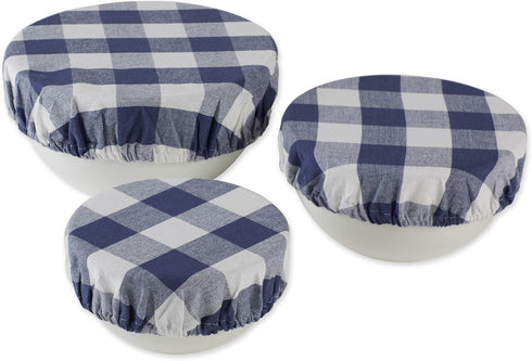 DII Reusable Cloth Bowl Cover Collection, Machine Washable Cotton with Elastic for Food Storage, 3 Piece Set