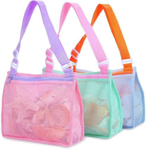 Tagitary Beach Toy Mesh Beach Bag Kids Shell Collecting Bag Beach Sand Toy