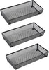 BYCY 3 Pack Mesh Flatware Drawer Organizer - Spoon Knife Fork Storage Tray for Kitchen/Office/Home