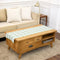 Solino Home Linen Checkered Table Runner 48 Inches - 100% Pure Linen