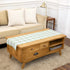 Solino Home Linen Checkered Table Runner 48 Inches - 100% Pure Linen