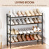 4-Tier Closet Closet AceMining Expandable Shoe Rack, Adjustable Shoe Rack Shoe Organizer Shoe Shelf, Free Standing Shoe