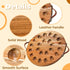 24 Countertop Hiceeden Acacia Wood Deviled Egg Platter with Handles for Easter, Holes Round Deviled Egg Tray Container