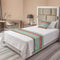 Lunarable Ethnic Bed Runner Set - Doodle Style Colorful Stripes with Circles, Decorative Bedding Scarf & Pillow Sham