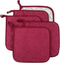 100% Cotton Kitchen Terry Pot Holder Set of 5, Heat Resistant Coaster for Cooking and Baking, Wine