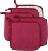 100% Cotton Kitchen Terry Pot Holder Set of 5, Heat Resistant Coaster for Cooking and Baking, Wine