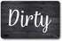 Black & White Wood Clean Dirty Magnet for Dishwasher, Reversible Sign Indicator for Rustic Farmhouse Kitchen Decor