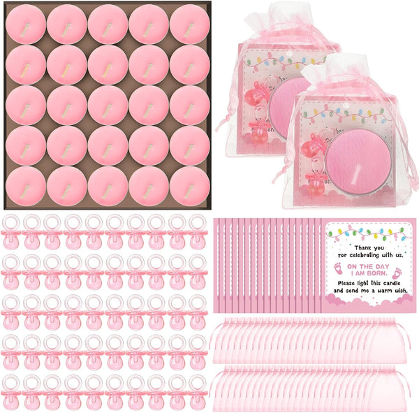 Ctosree 50 Sets Baby Shower Favors for Guests Include Cute Baby Pacifier,