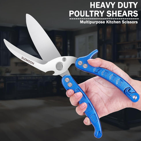 5 2024 Green,2pcs set,blue Heavy Duty Poultry Shears Kitchen for Chicken Meat,Multipurpose Kitchen Shears for Food,Herb