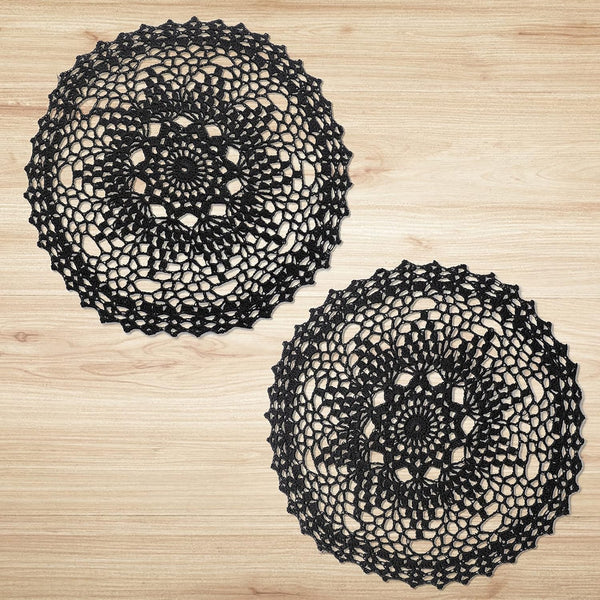 2 Pieces 12 Inch Halloween Doilies Crochet for Dressers and End Tables