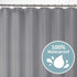 Zenna Home Ultimate Striped Waterproof Fabric Shower Curtain or Liner, 70" x 72" Grey