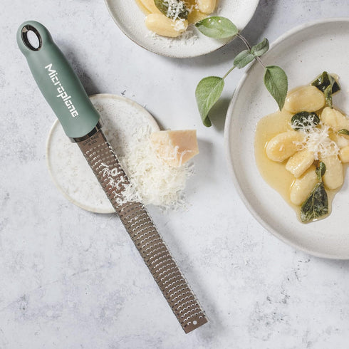 Microplane Premium Classic Zester - Eucalyptus Green | Lemon Zester tool, Hard Cheese & Vegetable Grater | For Citrus