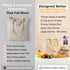 3pc Set VeraMia Canvas Grocery Bag XL with Real Pockets, Long Shoulder Strap and Short Handle. Heavy Duty, Foldable