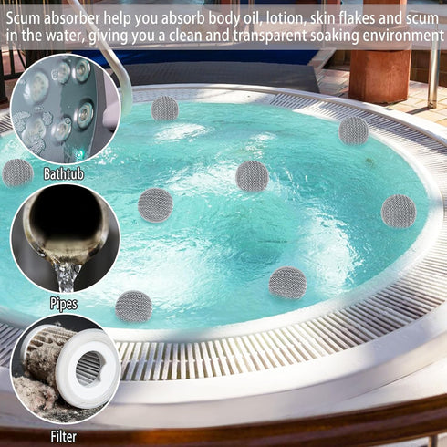 6 Pack JULMELON Hot Tub Scum Absorber, Spa & Pool Scum Eliminating Balls Reusable Hot Tub Oil Absorbing Sponge Washable