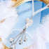 Frienda Bling Heart Car Charms for Women, Crystal Rear View Mirror Hanging Decoration, 9.8 Inch White Pendant