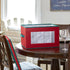 Household Essentials 540RED Holiday China Storage Chest with Lid and Handles, Red Canvas