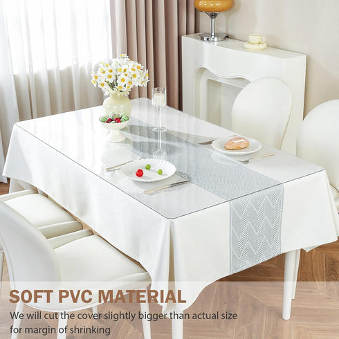 LovePads Clear Desk Mat, 12 x 24 Inch, 1.5mm Thick Waterproof Plastic Table Protector for Coffee & Dining Table